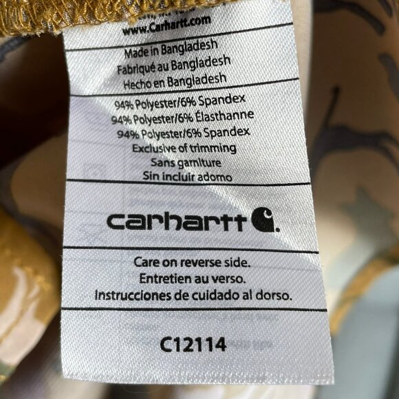 CARHARTT Dogs Scrubs Top Tan V Neck Pockets C12114 Women's Medium - Picture 9 of 15